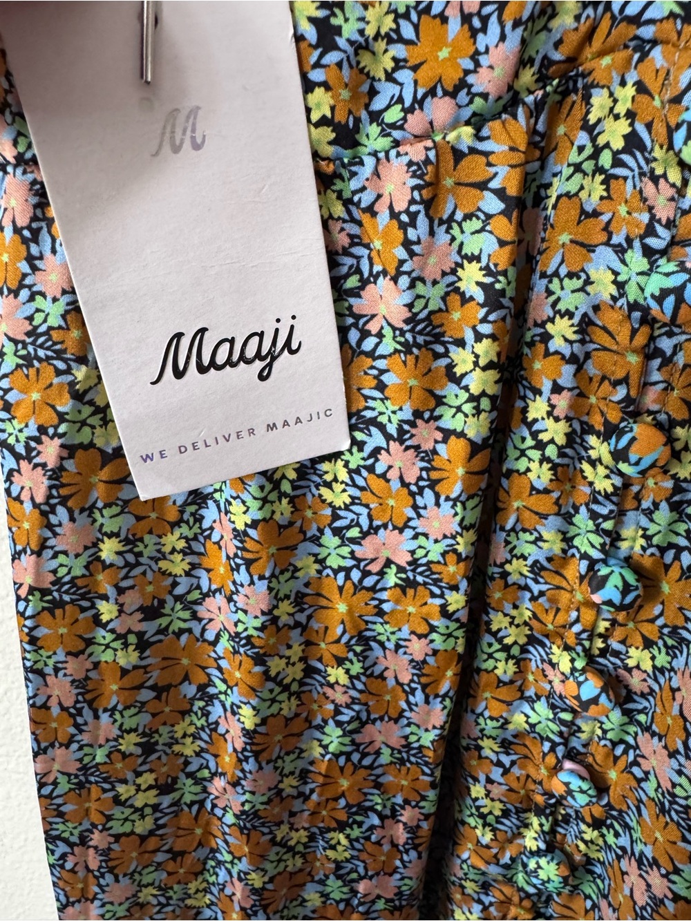 NWT Maaji Floral Spaghetti Strap Maxi Dress Size M - Picture 4 of 7